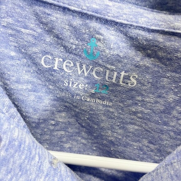 Crewcuts Boys Size 12 Blue Long-Sleeve Polo Style Shirt - Picture 3 of 4